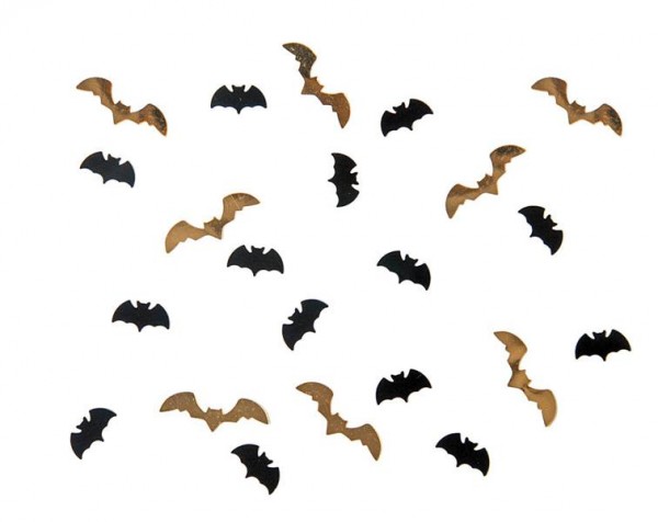 Halloween Konfetti Fledermaus Vampir in Gold und Schwarz 15g