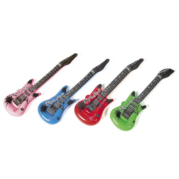 Luftgitarre aufblasbar in verschiedene Farben 12 Stück