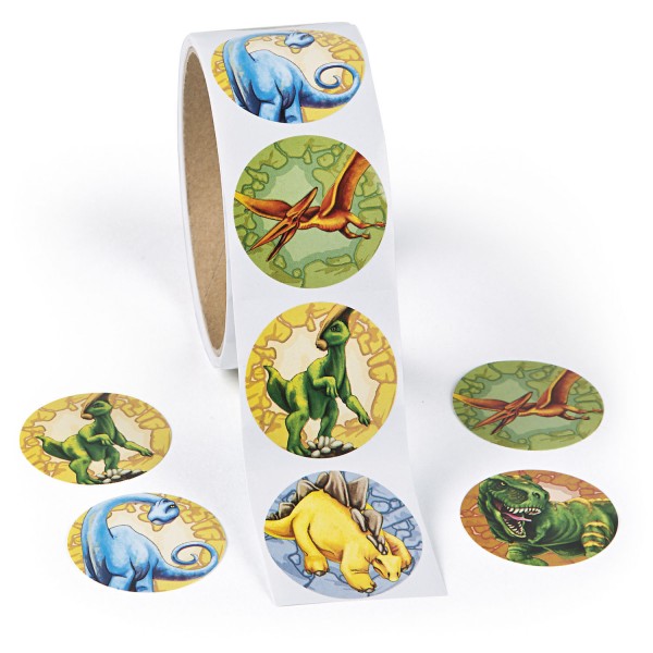 Dino Dinosaurier Aufkleber Sticker 5 Motive 100 Stück