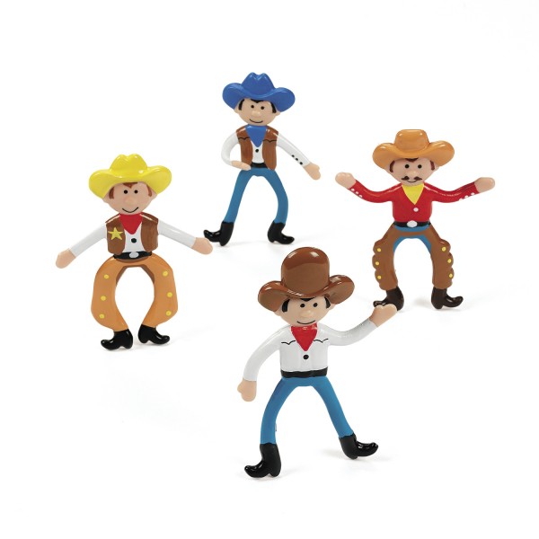 Cowboys und Sheriff Figuren für Tischdeko Becherdeko Mitgebsel 4 Stück