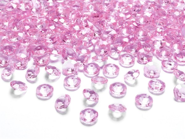 Dekosteine Diamanten rosa 100 Stück 12mm Durchmesser