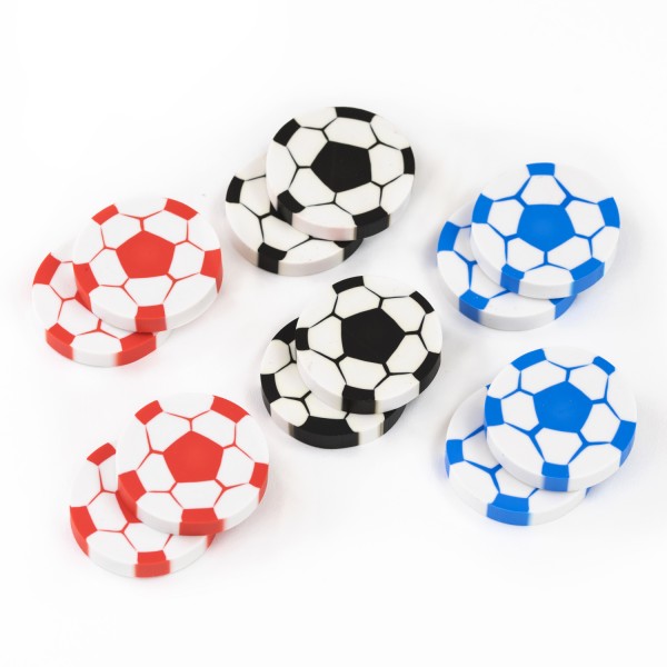 Fußball Radiergummi in 3 Farben 12 Stück