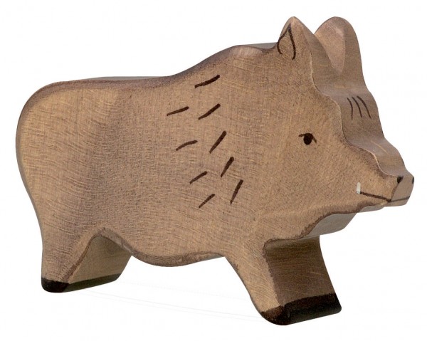 Eber Wildschwein Holzfigur Holzspielzeug Waldtier von Holztiger