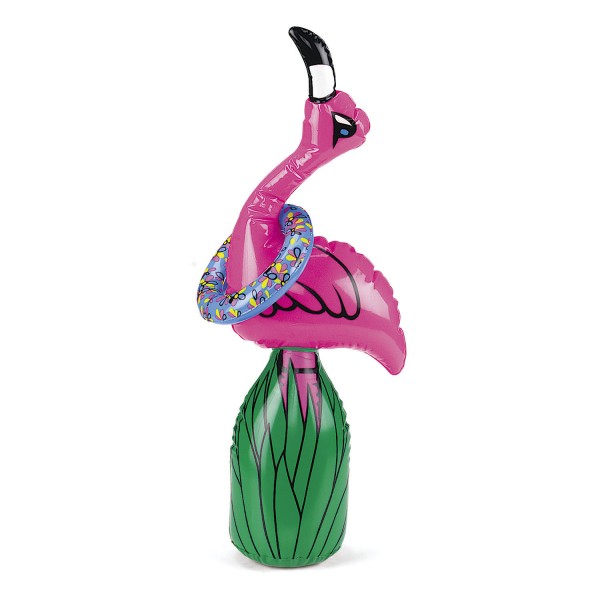 Ringwurfspiel aufblasbar mit Flamingo und vier aufblasbaren Ring