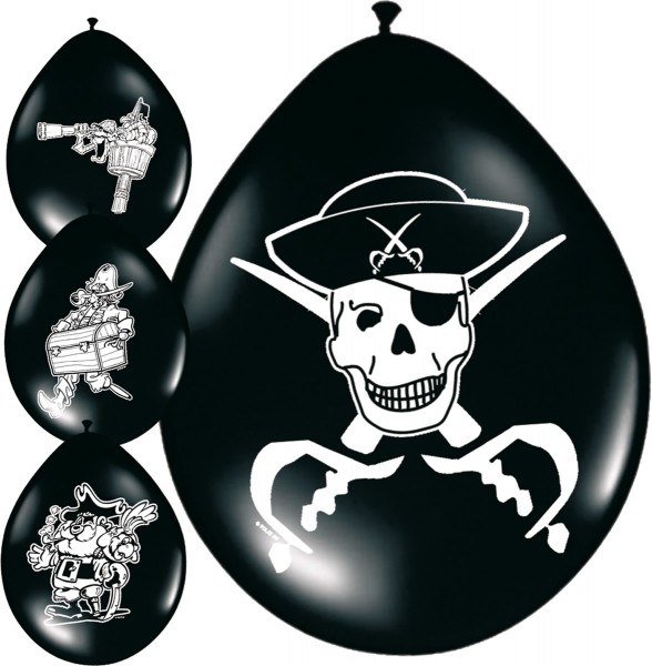Piraten Party Luftballons 4 Motiven 8 Stück