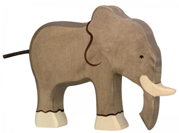 Holztiger Elefant Afrika Safari Holzfigur