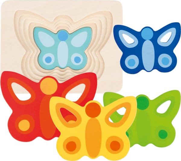 Schichtenpuzzle Schmetterling aus Holz von goki