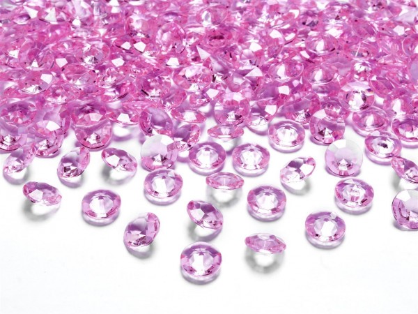 Dekosteine Diamanten pink 100 Stück 12mm Durchmesser