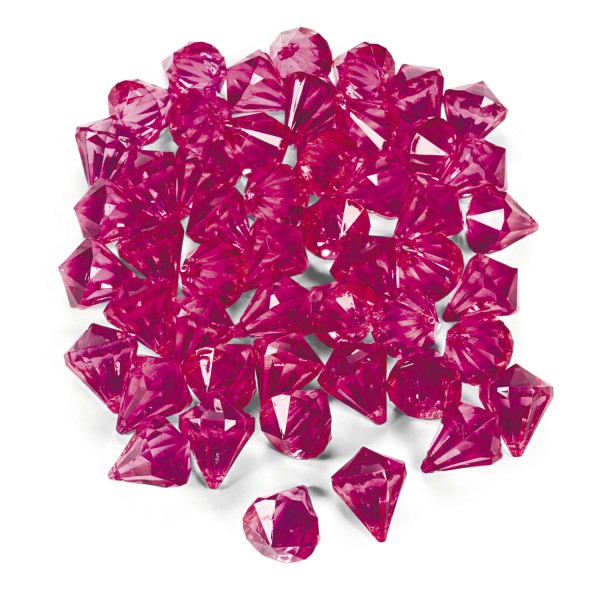 Dekosteine Diamanten aus Plastik Pink Magenta Tischdeko Streuteile 25 Stück