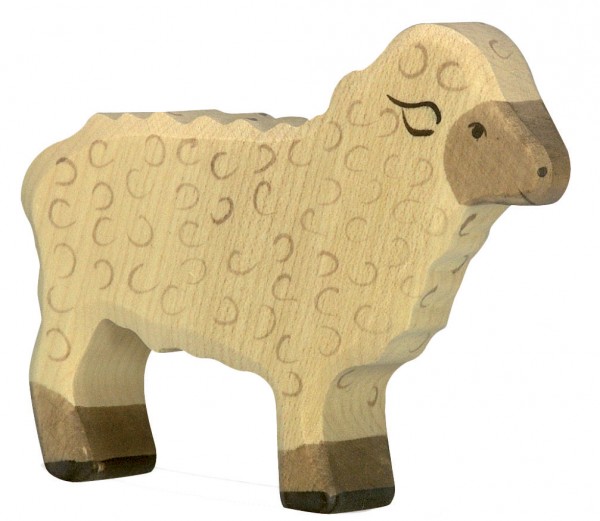 Schaf stehend Bauernhof Holzfigur Holzspielzeug von Holztiger